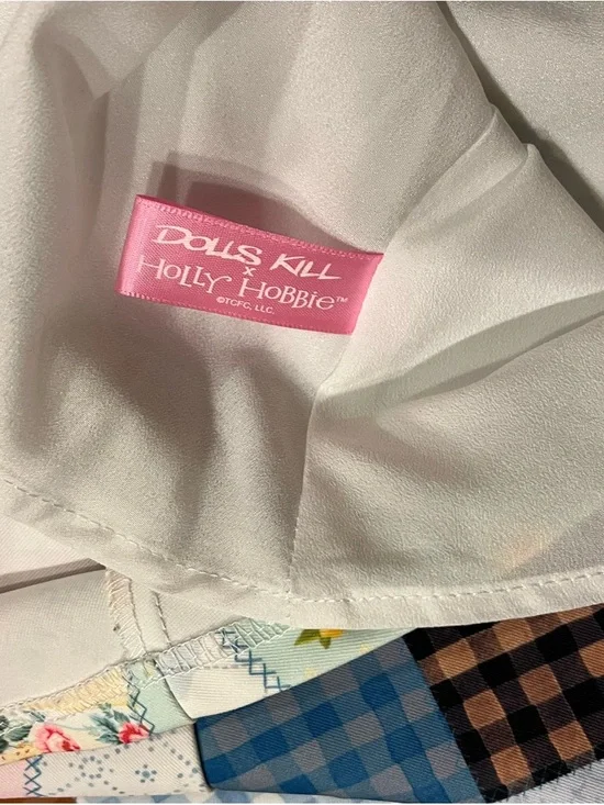 Dolls Kill x Holly Hobbie Stitched With Love Patchwork Mini Dress Size Small - Picture 10 of 11